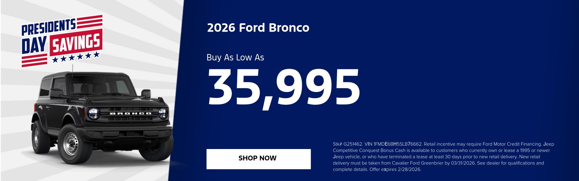 2025 Ford Bronco Sport Buy As Low As $25,995