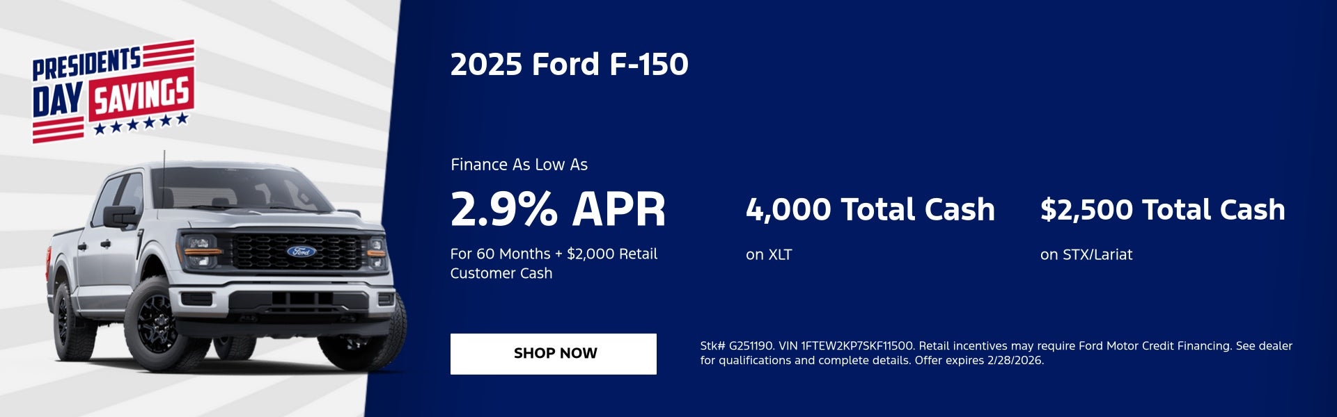 2025 Ford F-150 Finance As Low As 2.9% APR For 60 Months 