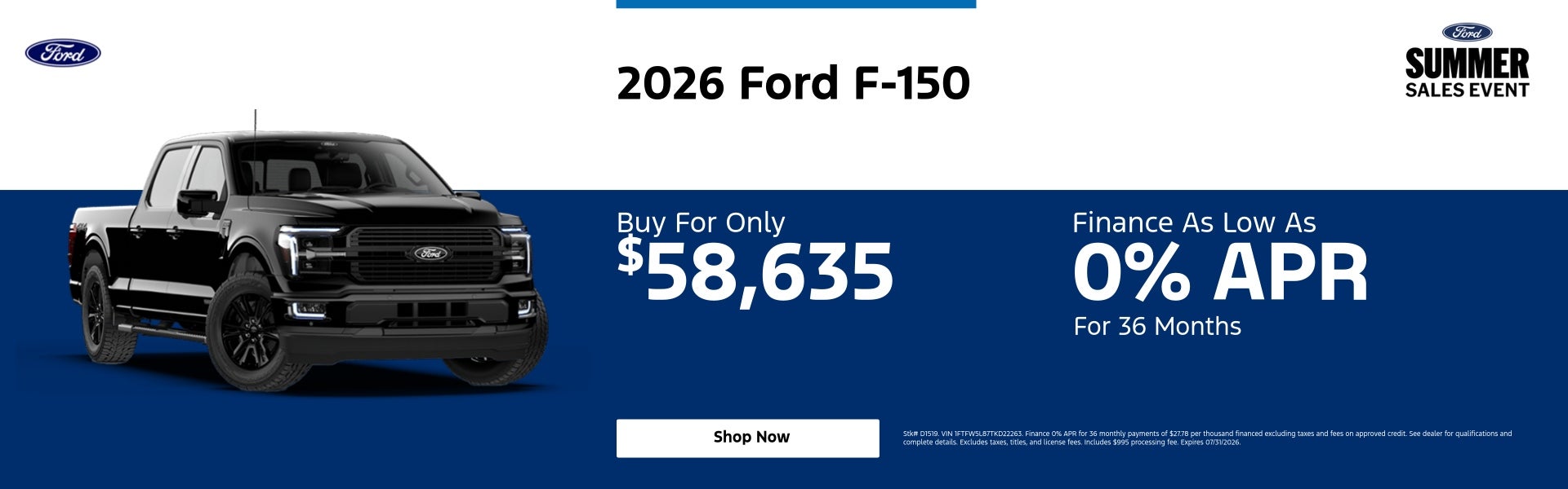 2026 Ford F-150 Buy For Only $58,635 Finance As Low As 0